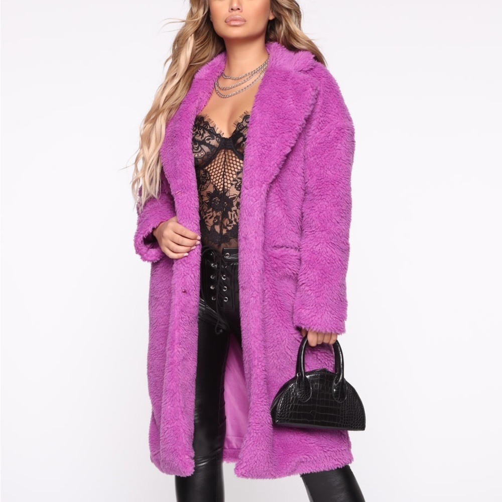 Fashion Nova divine fuzzy Coat violet